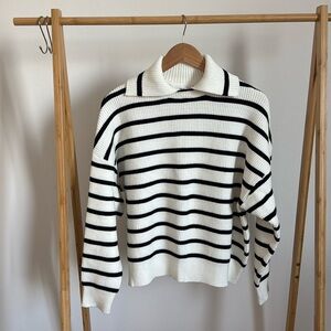 Mango striped sweater with collar